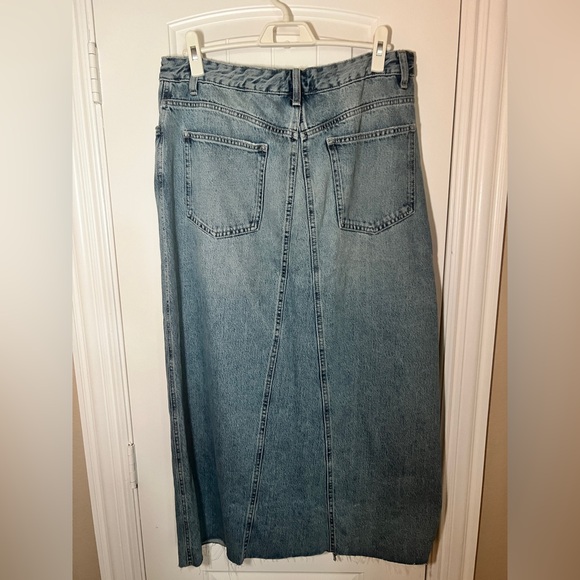 Zara Crossover Denim Maxi Skirt - size XL - Picture 6 of 7